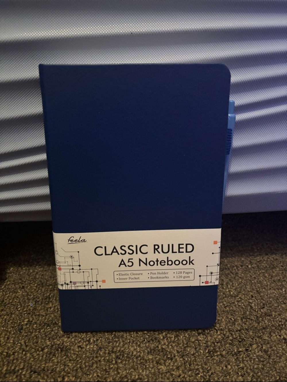 Feela Classic Ruled A5 Notebook in Navy Blue